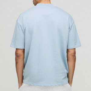 300 Grams Mens <b>Sky</b> <b>Blue</b> Oversized Round Neck Short Sleeve T Shirt Casual Loose Fit Cotton Tee <b>Top</b> Basic Summer Fashion Clothing - Product Image 3