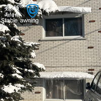 Auvent de porte patio en polycarbonate avec support en PVC, auvent de balcon extérieur pour la protection contre les UV et le vent