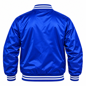 Phi Beta Sigma Satin <b>Jacket</b> Royal Blue Embroidered Varsity Bomber Full Snap Ribbed Collar Greek <b>Letter</b> Fraternity Collegiate <b>Men</b> - Product Image 4