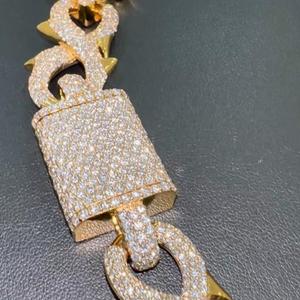 Collier Chaîne Cubaine en Argent 925 Plaqué Or avec Moissanite, Bijou Hip Hop Tendance pour Fête - Product Image 5