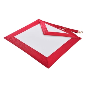 Delantal Masónico de Arquitecto con Grados, Cinta Roja Moiré, Regalia Masónica, Delantal Ceremonial para Logia, Calidad Premium - Product Image 4