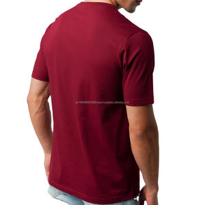 T-shirt homme en coton 100% de qualité supérieure, design personnalisé, logo personnalisé, col en V, t-shirts décontractés pour homme - Product Image 4