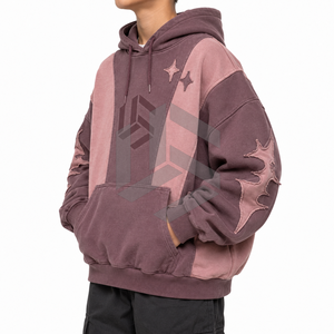 Sweat à capuche surdimensionné pour homme, en coton 100% French Terry, effet délavé, streetwear d'hiver, fabricant OEM - Product Image 4