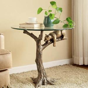 Table d'appoint ronde en métal au design raffiné, table basse de qualité antique, taille personnalisée, en aluminium, pour la finition laiton - Product Image 2