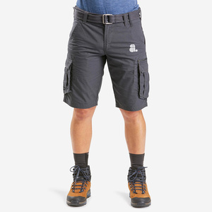 Pantalones Cortos Cargo Gris Oscuro para Hombre, Cintura Media, Cierre de Botones, Secado Rápido, Tela Oxford, Estilo Workwear con Bolsillos Delanteros con Logotipo - Product Image 1