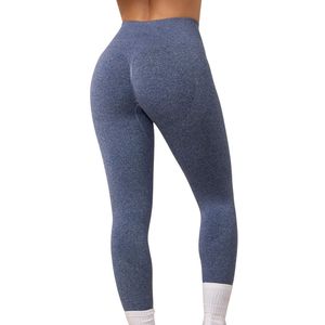 Legging d'entraînement taille haute bleu fumé pour femme, extensible, pour fitness, yoga et sport - Product Image 2