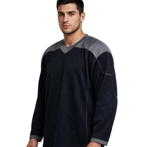AMKOOR ENTERPRISES AE-IH-03 Jersey de hockey sobre hielo negro para hombre, poliéster transpirable, manga larga, ropa deportiva para adultos, para todas las estaciones - Product Image 4