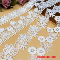 Tissu de dentelle brodée soluble dans l'eau, élégant et luxueux, dentelle guipure florale, accessoires de couture pour robes, vente en gros
