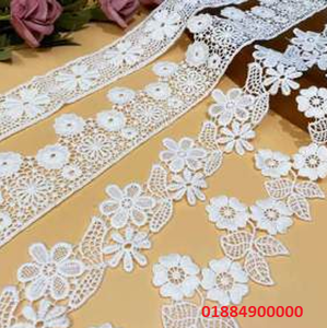 Tissu de dentelle brodée soluble dans l'eau élégant, dentelle guipure florale pour robe, accessoires de couture, vente en gros - Product Image 2