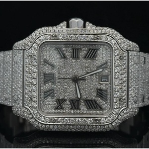 นาฬิกาข้อมือผู้ชาย Dream Jewels ขนาด 42 มม. ประดับเพชรโมอิสซาไนต์ 16 กะรัต เกรด VVS ระบบจักรกล พร้อมสายทองคำขาว 14K ดีไซน์แบบ Bust Down รุ่น CT-1 อินเดีย - Product Image 2