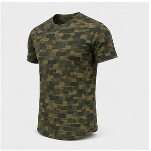 Camiseta de Manga Corta para Hombre con Estampado de Camuflaje Personalizado de Pino y Olivo, Cuello Redondo, MTS-CAMO-0003 - Product Image 3