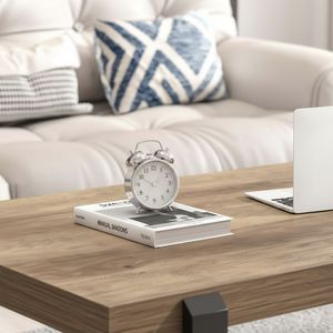 <b>Rustic</b> Rectangular <b>Coffee</b> <b>Table</b> with Industrial Metal Frame, Wood Top Center <b>Table</b> for Living Room, Apartment, Hotel Furniture - Product Image 6