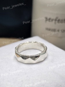 Geometric Eternity <b>Band</b> <b>Ring</b> In 925 <b>Silver</b> With Pave Set VVS Moissanite Diamond Minimalist Design Unisex Everyday Wear - Product Image 5