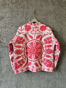 Handcrafted Suzani Embroidered Cotton Jacket Vintage Suzani Embroidery <b>Boho</b> Jacket Floral Embroidered Jacket - Product Image 5