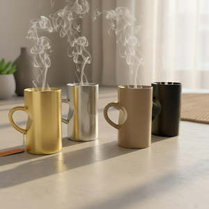 แก้วกาแฟมินิมอลพร้อมเตาเผาบัคฮูร์ สำหรับคอลเลคชั่นน้ำหอมปรับอากาศบ้านหรู สำหรับชิปบัคฮูร์ กำยาน และกำยานเรซิ่น กลิ่นหอมดีไซเนอร์ - Product Image 6