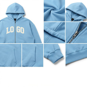 Custom 100 % Cotton Men Full <b>Zip</b> Hoodie Heavyweight Oversized <b>Hooded</b> Jacket OEM ODM Custom Private Label Manufacturer - Product Image 3