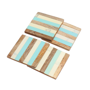 Wholesale Geometric Wood And Resin Coaster Handmade Square Striped <b>Epoxy</b> Resin Wooden Drink Mats For <b>Coffee</b> <b>Table</b> And Restaurant - Product Image 1