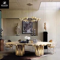 Meubles de maison sur mesure de haute qualité, tables de banquet au design unique, tables à manger modernes en acier inoxydable italien de luxe