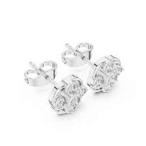 Luxury <b>Silver</b> Lab Grown Diamond <b>Stud</b> Earrings Trendy IGI Certified Women's Fine Jewelry for Wedding & Engagement - Product Image 2