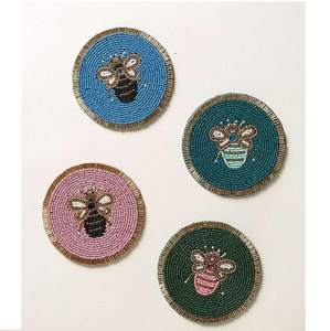 Posavasos de Cuentas de Cristal Navideñas, Hechos a Mano, para Té, Café, Vino, etc., con Diseños Únicos - Product Image 2