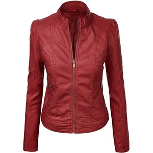 Veste en cuir rouge de luxe pour homme, design classique de moto, coutures de haute qualité, vestes en cuir personnalisées - Product Image 1