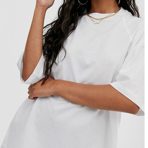 <b>Women's</b> Oversized <b>White</b> Cotton <b>T</b>-<b>Shirt</b> Crew Neck Short <b>Sleeve</b> Loose Fit Jersey Fabric All Seasons Breathable Solid Color - Product Image 3