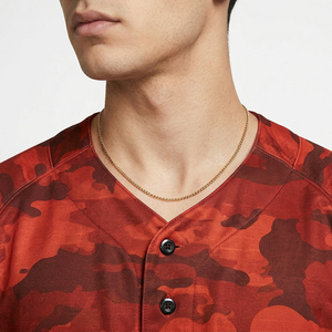 Maillots de baseball camouflage pour hommes, manches courtes, col en V, entièrement boutonnés - Product Image 4