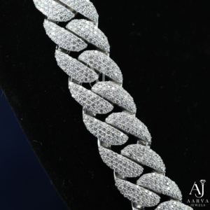 AARVA JEWELS Unisex Gold Plated 925 Silver Moissanite Hiphop Link Chain <b>Statement</b> <b>Necklace</b> Everyday Wear - Product Image 4