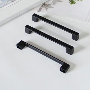 Sleek Minimalist Zinc Alloy Square <b>Bar</b> Cabinet Handle Matte Black Drawer <b>Pull</b> <b>for</b> Kitchen Bathroom Furniture Nightstands - Product Image 2