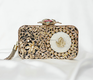 Lujo perla BLANCO CRISTAL madre perla embrague noche cubo bolso diseño único bolso de mujer mejor precio con piedra - Product Image 1