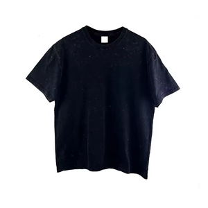 Premium Quality Cotton Men's Oversized Solid Canvas T-Shirt Custom Logo Printing Breathable O-Neck Short Sleeve High - Product Image 2