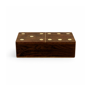 Juego de Dominó Hecho a Mano con Madera de Palisandro Indio y Caja de Almacenamiento |   Fichas de Madera para Juegos de Mesa |   Regalos al por Mayor de Estilo Antiguo de Primera Calidad - Product Image 1