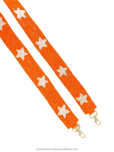 Vintage Cotton Beaded Star Pattern <b>Adjustable</b> Handmade Embroidery Shoulder Crossbody <b>Strap</b> Custom Fashion Accessory Trendy - Product Image 6