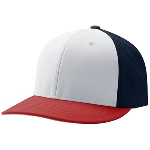 Gorra de Béisbol Bicolor Blanca y Azul Rey de Alto Rendimiento con Visera Curva, Paneles de Malla Transpirable y Logotipo Personalizado - Product Image 1