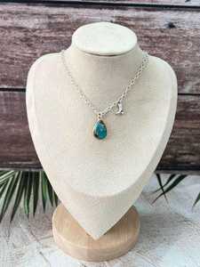 Handmade Turquoise <b>Necklace</b> Sterling Silver <b>Boho</b> Southwestern Statement Jewelry Natural Gift for Her - Product Image 1