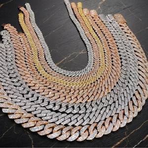 Premium Luxury Iced Out Moissanite Diamond Cuban Link Chain Hip Hop Miami Cuban Chains 925 <b>Silver</b> Daily Fashion <b>Necklace</b> <b>For</b> <b>Men</b> - Product Image 3