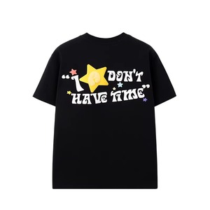 T-shirt en coton oversize pour homme, coupe carrée à épaules tombantes, manches courtes, col rond, imprimé en relief, strass, style streetwear, vente en gros - Product Image 4