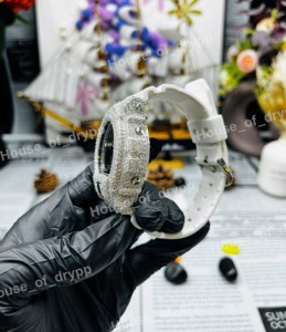 Reloj Digital de Lujo con Diamantes Moissanite, Estilo Hip Hop, Caja Redonda, Diseño de Alta Gama - Product Image 5