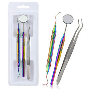 Manual Reusable Dental Examination Set 3 Stainless Steel Multi-Use <b>Instruments</b> Certified ISO13485 Compliant By Grip Surgical - Product Image 1