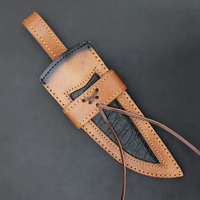 Couteau de chasse artisanal haut de gamme LEGACY BLADES avec manche en cuir, acier au carbone gravé, lame fixe à pointe tombante, OEM, pour usage extérieur