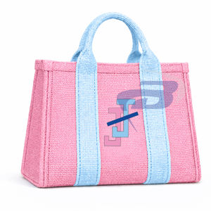 Sac fourre-tout en jute résistant à l'eau avec fermeture éclair et lettres grecques élégantes pour les membres de la sororité JAJOA - Product Image 1