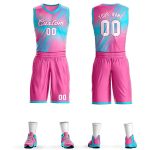 Ensemble d'uniformes de basketball personnalisés sublimés, unisexe, sans manches, col en V, respirant, vêtements de sport 100% polyester, séchage rapide, pour équipe - Product Image 3