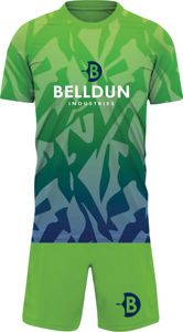 ชุดเสื้อเจอร์ซีย์กีฬาสีเขียวคลาสสิกสำหรับผู้ชาย แบบสั้น ผลิตจากโพลีเอสเตอร์ 100% รุ่นใหม่ล่าสุด ชุดฟุตบอลพร้อมสกรีนโลโก้ตามสั่ง - Product Image 2