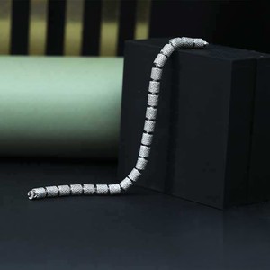 Geometric 925 Silver Chain Link <b>Bracelet</b> Minimalist Design Unisex Everyday Wear - Product Image 2