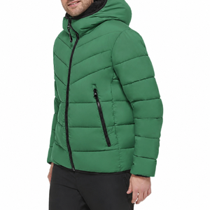 Men's Red <b>Hooded</b> Puffer Jacket Quilted Zip Up Winter <b>Coat</b> Faux <b>Fur</b> Lined Windproof Casual Outerwear - Product Image 6
