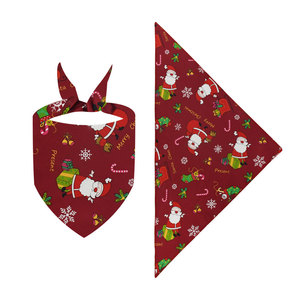 Custom Sublimation Printed Christmas <b>Pet</b> Bandana Triangular Holiday Festival <b>Accessories</b> Bulk - Product Image 2