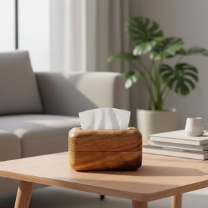 Boîte à mouchoirs en bois, design moderne, boîte de rangement pour la maison, la cuisine, la salle à manger, l'hôtel, le café, le restaurant et le bureau - Product Image 4