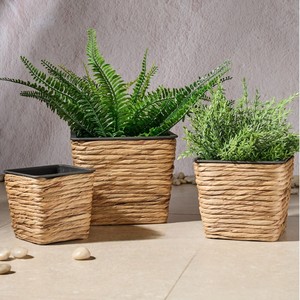 Juego Ecológico de 3 Macetas de Jacinto de Agua con Revestimiento Impermeable, Estilo Rústico, Más Vendidas para Hogar, Jardín, Interior y Exterior - Product Image 2