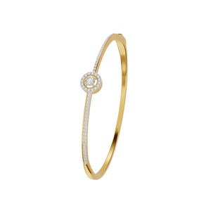 Brazalete Clásico Chapado en Oro de 18K con 59 Diamantes de 0.71ct, Diseño Geométrico Moderno con Halo de Diamantes, Corte Brillante, Engaste de Garra, Regalo para Mujer - Product Image 2