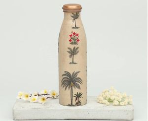 Botella de Agua de Cobre Puro con Estampado Floral y Adhesivo de Esmalte Duradero para Beber en Casa, Villa u Hotel, Unisex - Product Image 2